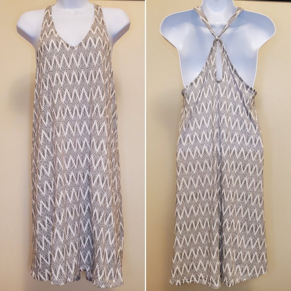 H&M Basic Modal-Blend White/Black Patterned Sleeveless Summer Dress - (XS)